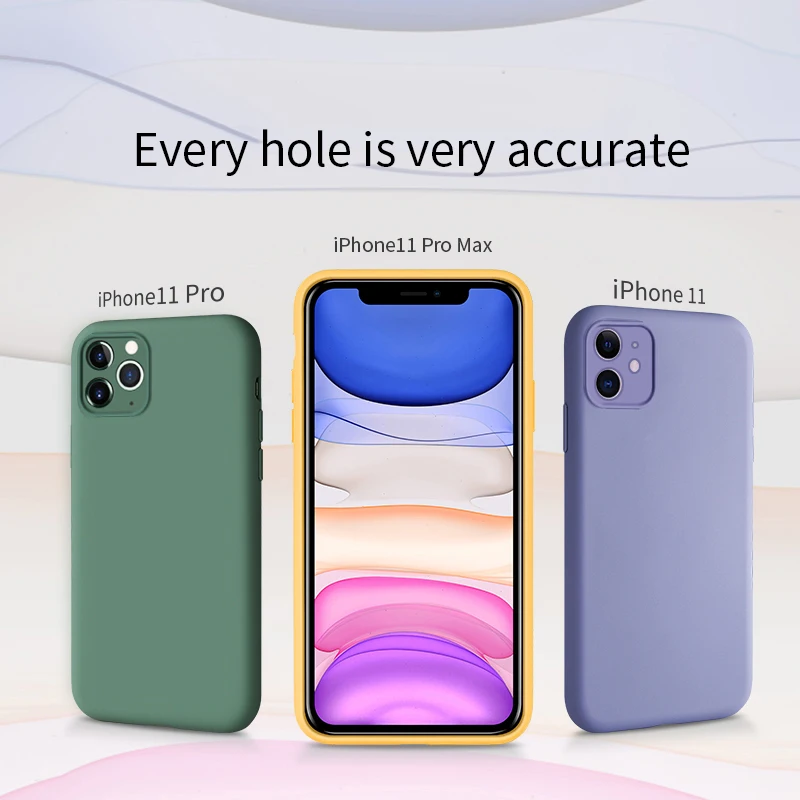 Multi-color Soft Liquid silicone Phone Case For Apple iPhone 11 case 11 pro Max Odorless and non-toxic Case for iPhon 11 Pro Max