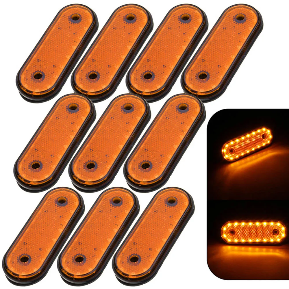 

10 Pcs 24V Truck Side Marker Lights Yellow shell yellow light Marker Light Side Marker LED Trusk Lamp Pickup for Truck Side