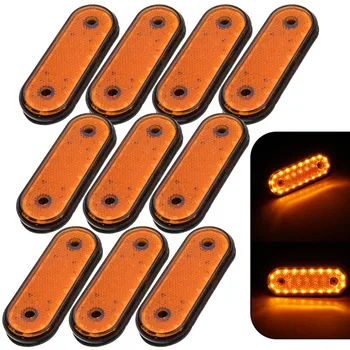 

10 Pcs Yellow 24V Trusk Lamp shell yellow light Marker Light Side Marker LED Pickup Truck Side Marker Lights for Truck Side