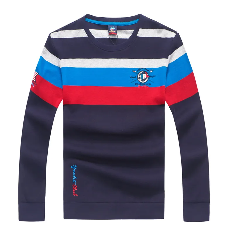 Мужской свитер в полоску с круглым вырезом осень 2019 | Мужская одежда