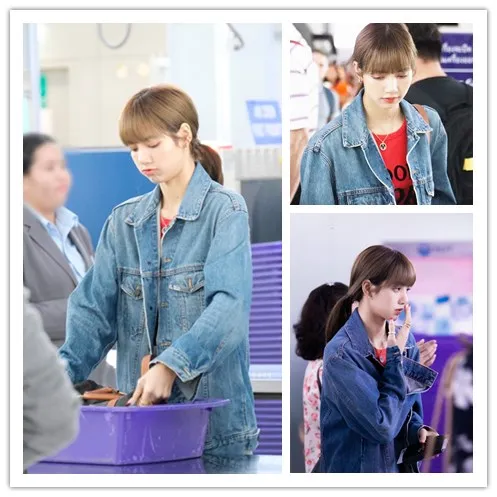 black pink denim jacket