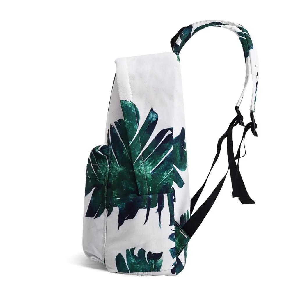 Высокое качество, Холщовый женский рюкзак для колледжа, школы, с принтом в виде зеленых листьев, Женский Повседневный Рюкзак для ноутбука, рюкзак для девочек, сумка для книг