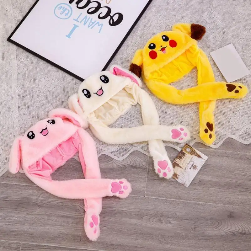 Светящийся кролик забавная игрушка для игр заячьи уши подушка безопасности игрушка шляпа подарок девушке