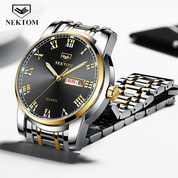 

NEKTOM Men Watches Relogio Masculino Luminous Date Casual Fashion Waterproof All Steel Male Quartz Wristwatch Dropshipping