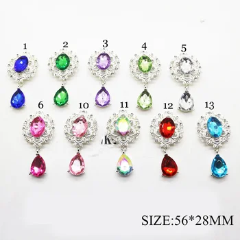 

10pcs/lot 56*28MM Snap Button Jewelry Alloy Rhinestone Flatback Button for Clothes DIY Accessories Home Decorative