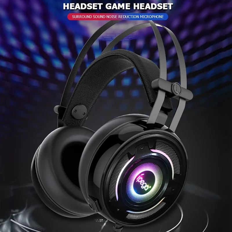Stereo Surround Sound Wired Headphone Gaming RGB Earphones Headset with Microphone Mic for PS4 Xbox One N Switch PC Tablet
