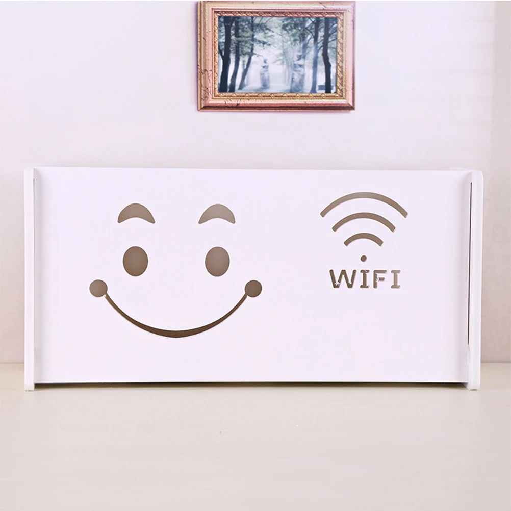 

WIFI Pattern Storage Box Container Wall Mounted Shelf Storage Rack with Smiling Face