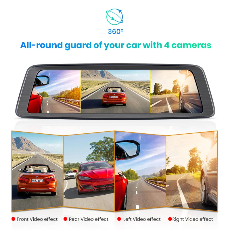 Junsun 2019 Восьмиядерный 4G 4 канала ADAS Android автомобильный видеорегистратор Dashcam 10