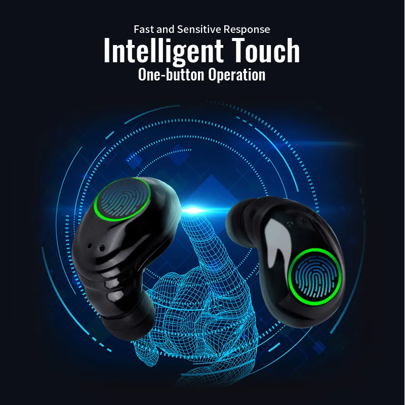 Wireless Bluetooth 5.0 Earphone Waterproof Earbuds In-Ear Headset for Phone Samsung Huawei LG Bluetooth-enabled Devices