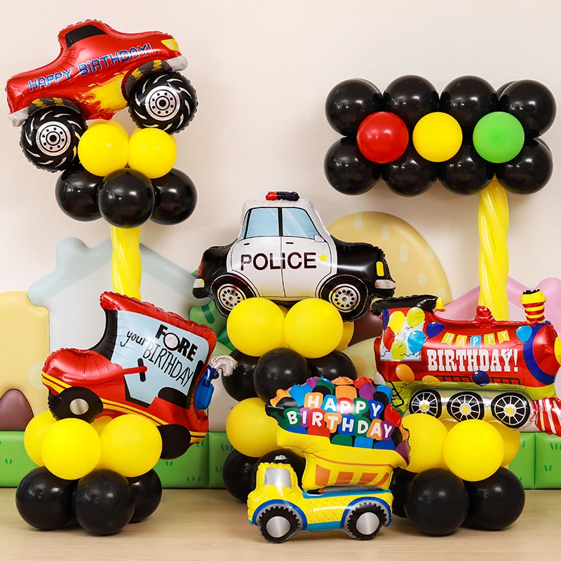 Car Ballons Truck Train airplane Foil Balloon police Globos Gift Happy Birthday Boyss Party Decorations Favor Kids car car balls