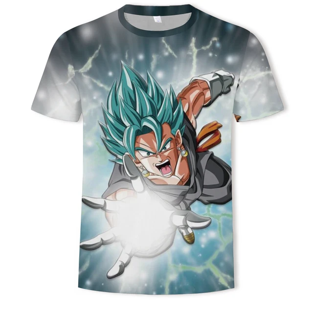 New Men's Summer Short Sleeve Round Neck T-shirt Fashion 3D Printing Dragon Ball Series New Men's Tops Parent-child Wear DD116