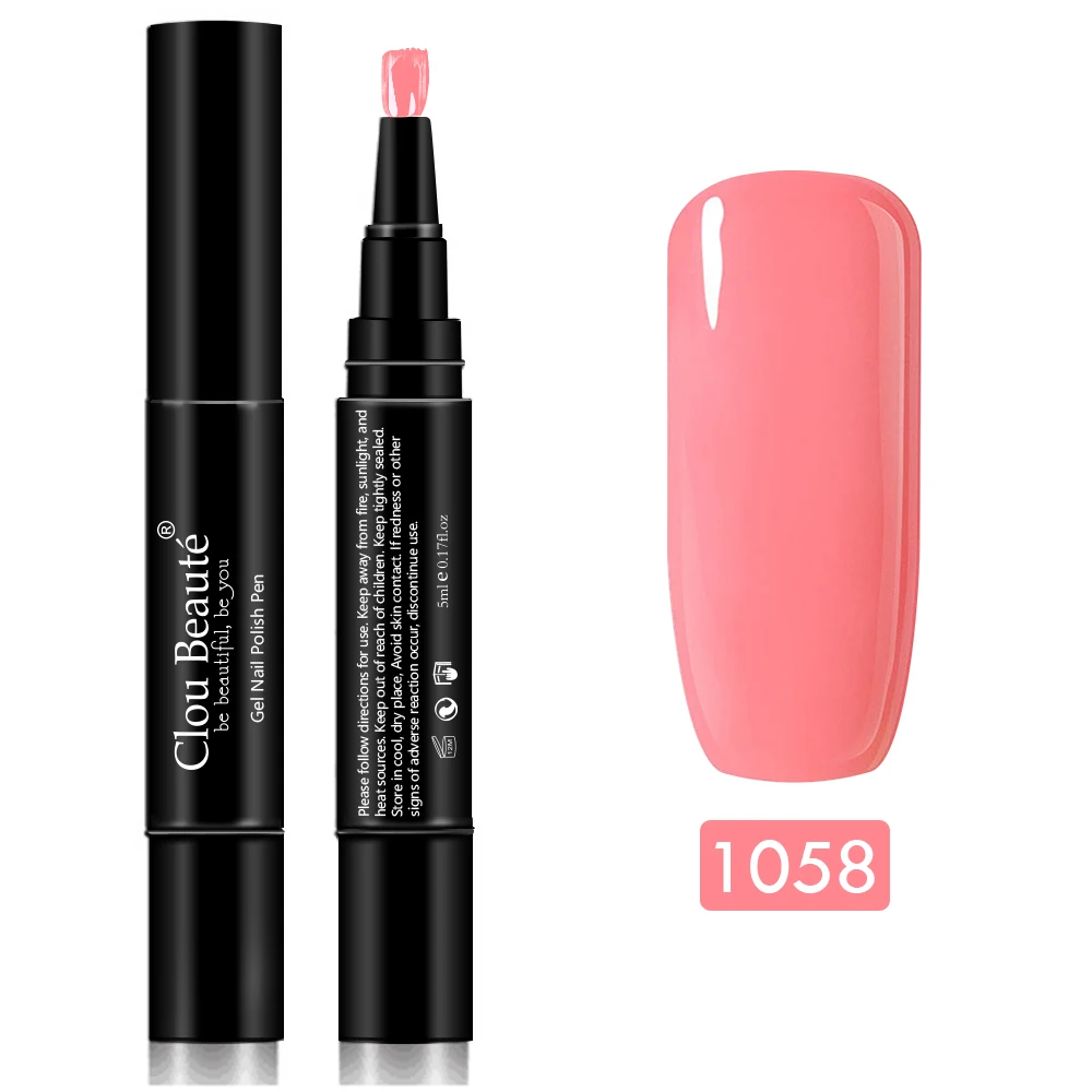Clou Beaute Гель-лак для ногтей 60 чистых цветов долговечный Гибридный Гель-лак для ногтей Светодиодный УФ-гель для ногтей 5 мл впитывающий Гель-лак для ногтей - Цвет: 1058