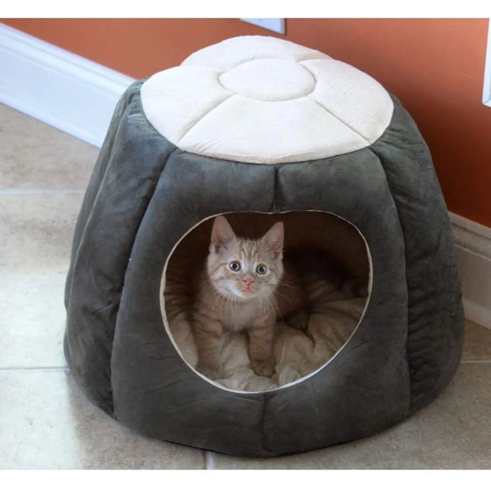 Теплый питомник домик для кошек гнездо для питомцев зимний спальный мешок для кошек глубокий сон полузакрытая палатка для кошек кровать для кошек Маленькие Средние собаки Домашние животные пещера