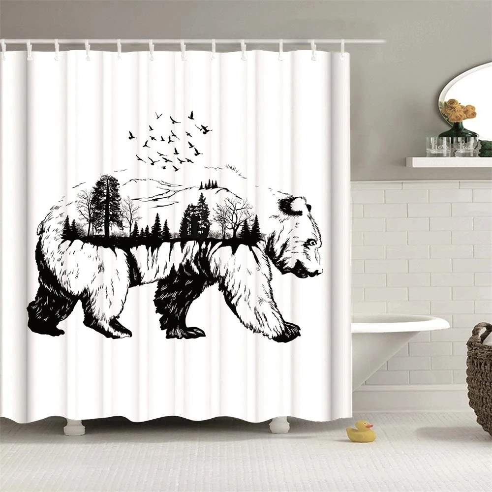 Custom Star Wars Shower Curtain featuring a White Robot Face on a Black Background - Waterproof Polyester Material - Star Wars Décor image 6