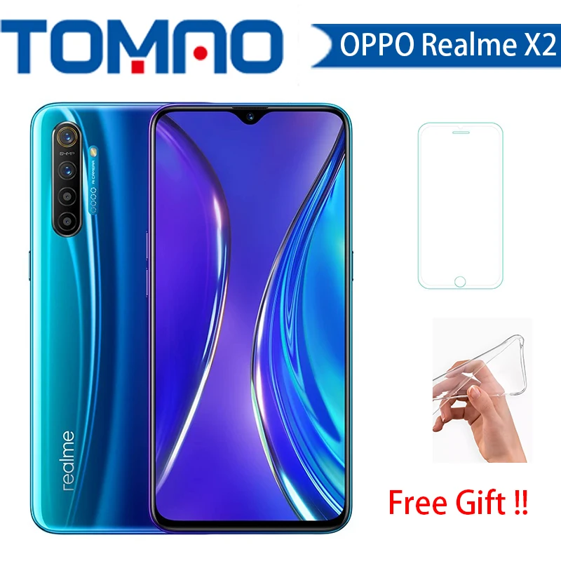 

Newmodel Oppo Realme X2 Smart Phone Snapdragon 730G Android 9.0 6.4" 2340X1080 64.0MP+32.0MP Screen Fingrprint NFC 8GB 128GB