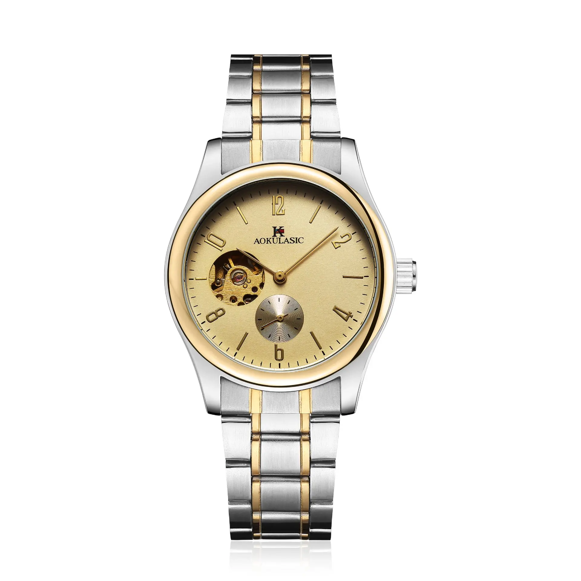

Aokulasic Machinery Fully Automatic Analog Watch Steel Belt Men's Table