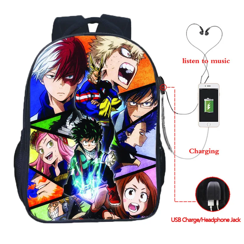 My Hero Academia Boku Anime Large Travel Backpack 