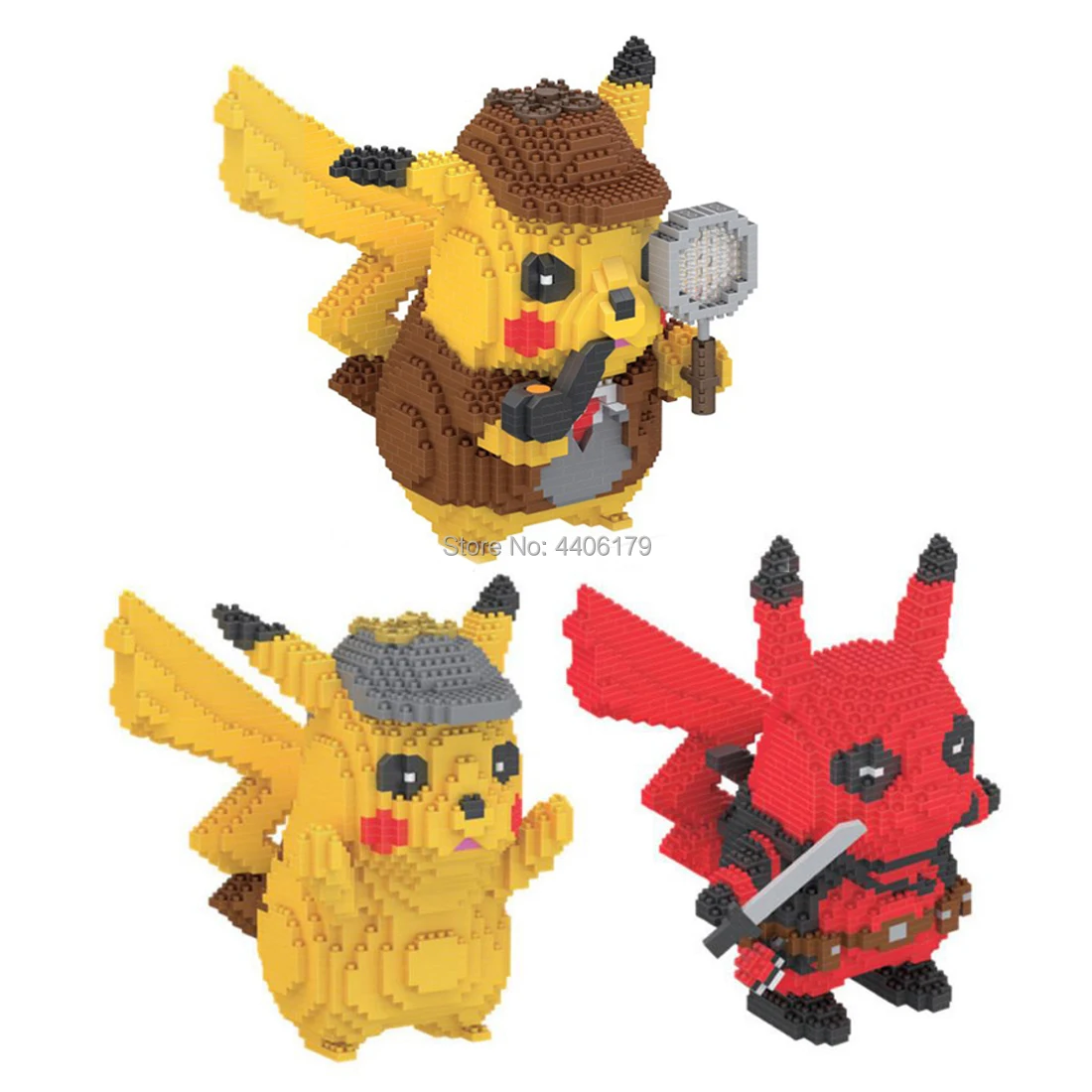 

hot LegoINGlys creators marvel Deadpool poke monster Detective Pikachu mini micro diamond building blocks model nano bricks toys