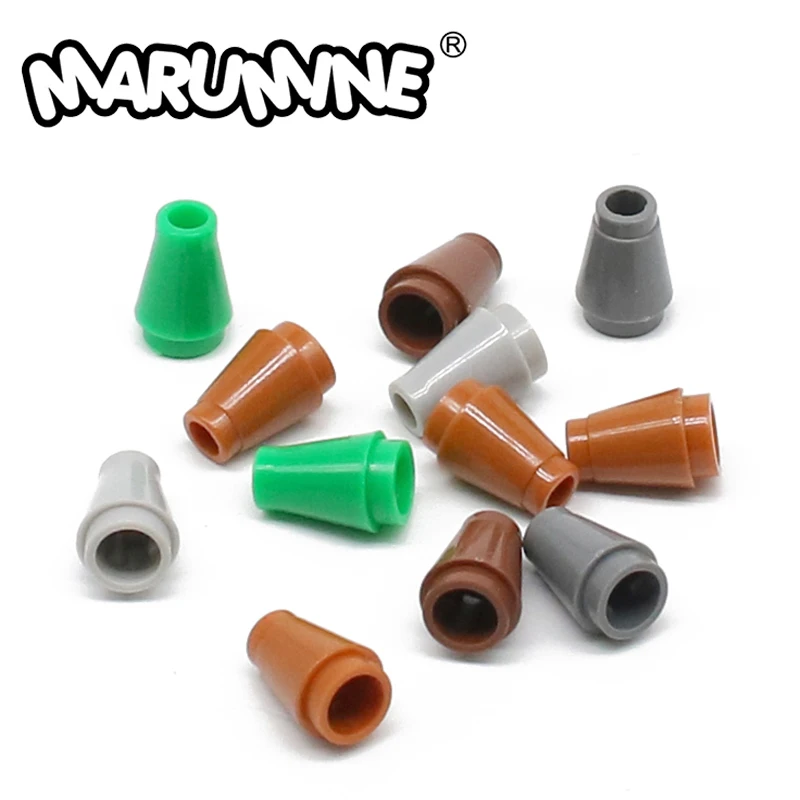 Marumine-ladrillos MOC 1x1 sin ranura superior, cono colorido Compatible con 4589, 50 Uds. Accesorios de bloques de construcción, piezas de ensamblaje