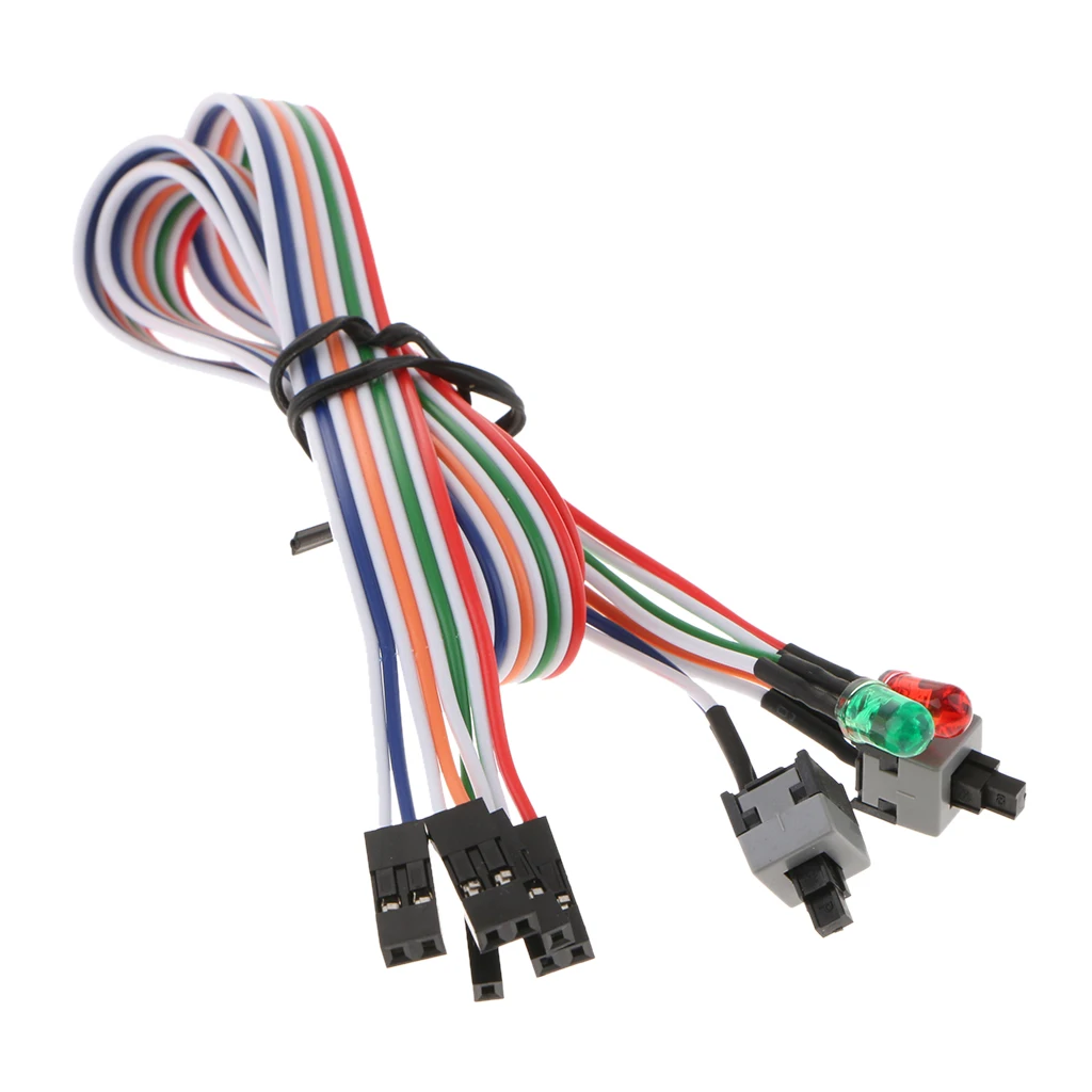 3in1 PC Desktop Case ATX Reset Off/On Switch Cable HDD Power LED Light Cord
