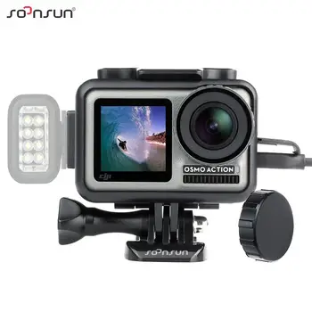 

SOONSUN Protective Frame Case Housing Cover Shell Mount with Cold Shoe Adapter for DJI Osmo Action Sport Camera Accessories
