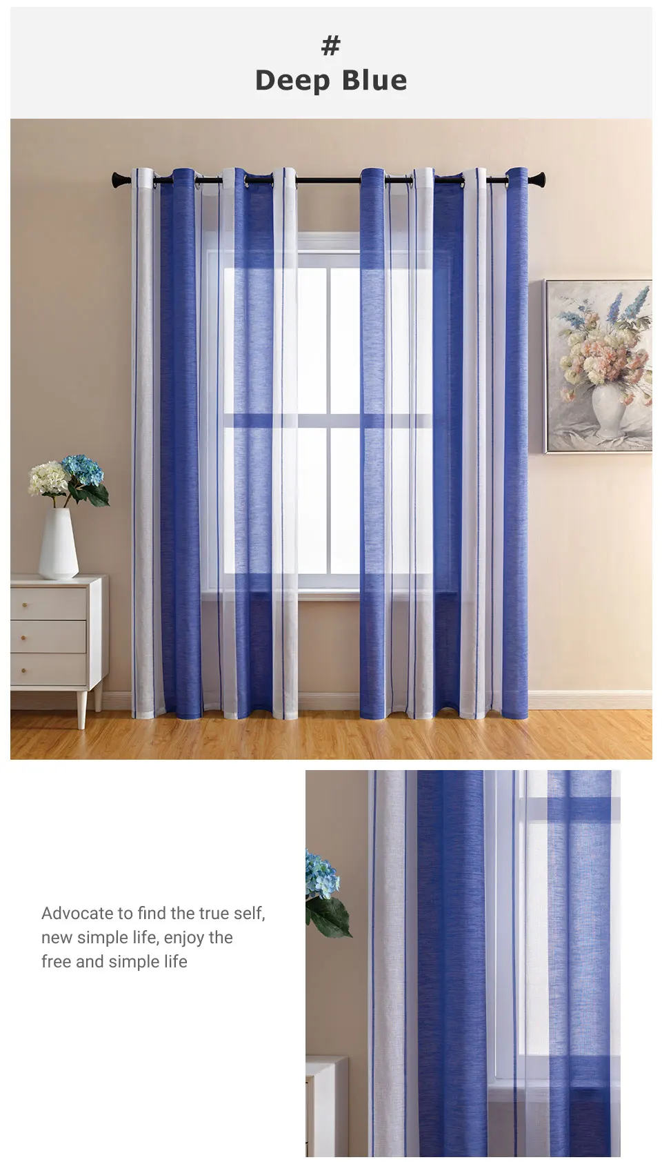 TPS Striped Tulle Sheer Curtains for Living Room Bedroom Curtain for Kitchen Window Treatment Panels Voile Home Decor  Drapes