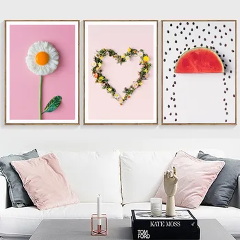 

Nordic Eggs Breakfast Modern Home Decoration Flower Watermelon Fruit Canvas Painting Wall Art Picture Kitchen Posters No Frame