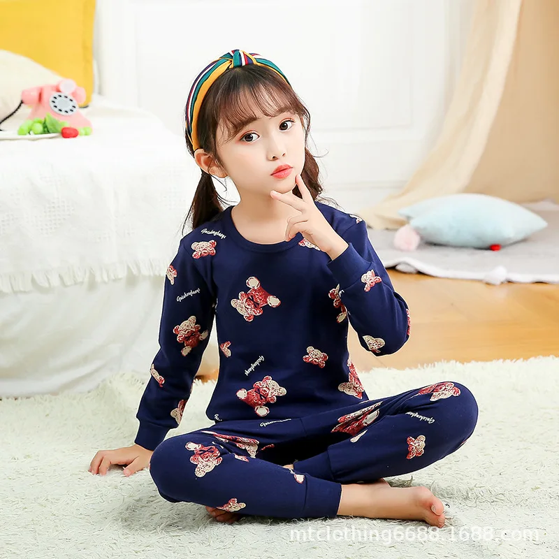 Panda Tiger Unicorn Anime Cartoon Cotton Pajama Set Baby Pajamas Children Sleepwear Boys Set Teens Girl Clothing Set Kids Pyjama Sleepwear & Robes comfortable Sleepwear & Robes