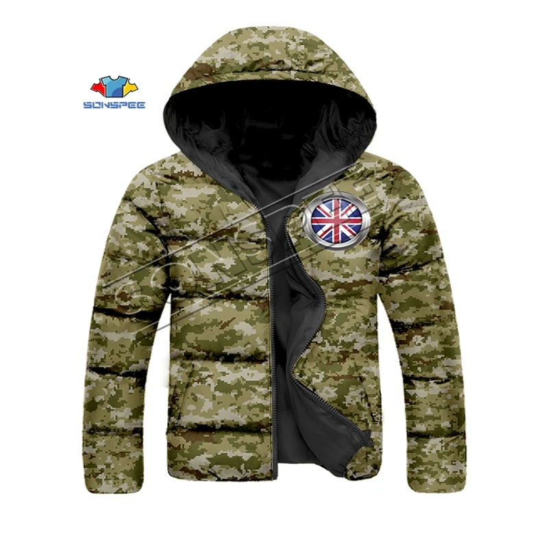 3 Зимняя мужская и женская модная толстовка, 3D принт, Национальный значок, камуфляж, хип-хоп, пуховое пальто, куртки с капюшоном, пальто, парка, верхняя одежда - Цвет: 3