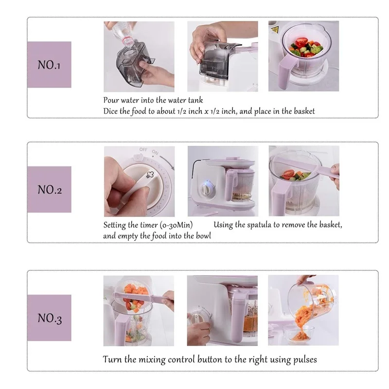 Costway 5 In 1 Heating Defrosting Multifunctional Baby Food Maker Infant Feeding Blender Overheat Protection Food Processor