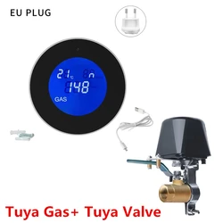 Tuya – capteur d'alarme de gaz naturel intelligent, wi fi, avec fonction de température, détecteur de fuite de gaz Combustible, écran LCD, pour application Smart Life 