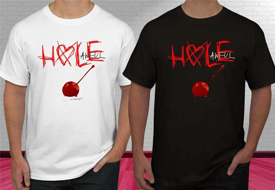 New Hole Band Awfull Album Cover Rock Band Black White Men's Tops Tee T