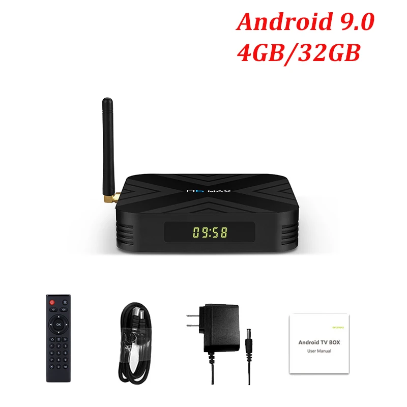 H6 MAX 4 ГБ 32 ГБ Android 9,0 tv BOX Allwinner H6 четырехъядерный 2,4G wifi 4K H.265 внешний wifi 100M Lan Смарт медиаплеер - Color: TV BOX