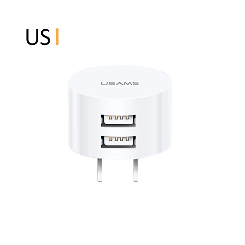 USAMS EU/UK/US зарядное устройство для мобильного телефона для iPhone samsung Mini 2.1A 2 usb порта настенное зарядное устройство для iOS Android адаптер для путешествий - Тип штекера: US Plug