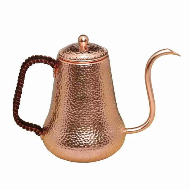 Kalapált Kávé Tea Edény Tiszta Piros Réz Prémium Minőségű Csepp Vízforraló Gooseneck Kifolyó Hosszú Szájú Kávéfőző Teáskanna-900Ml - Image 2
