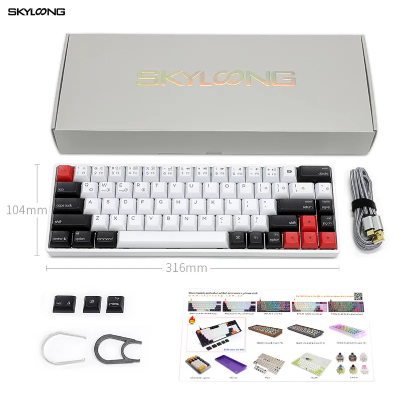 Skyloong AK68 68 Keys Mechanical Keyboard Hot Swap Red Yellow Silver Green Switch For MAC Desktop/Laptop Tablet Gaming Keyboard