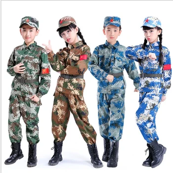 어린이 날용 전술 군사 유니폼, 위장 플래그 변장, 성인 할로윈 의상, 어린이 소녀 스카우트 소년 군인 육군 정장