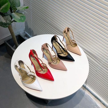 

Luxury Brand Women's High-heeled Leather High-quality Zapatos De Mujer Stiletto Pumps Scarpe Modis Women's Wedding Ladies Shoes