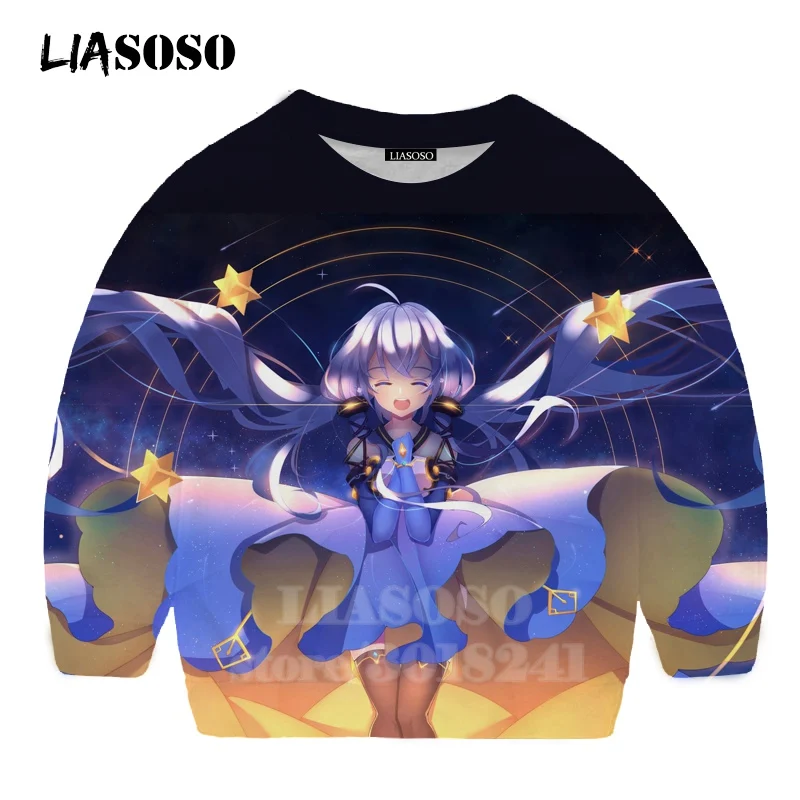 LIASOSO детей толстовки 3D принт аниме девочка Hatsune Толстовка Miku музыки детей мальчиков и девочек с круглым вырезом в стиле «хип-хоп» Детский свитер для подростков B174 - Цвет: 16