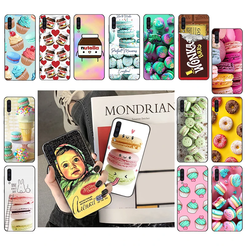 Chocolate Nutella Donut Icecream Macaron Phone Case For Samsung A12 A32 A71 A11 A21S A02 A52 A72 A51 A50 A70 A31 A80 A20e M31 | Мобильные