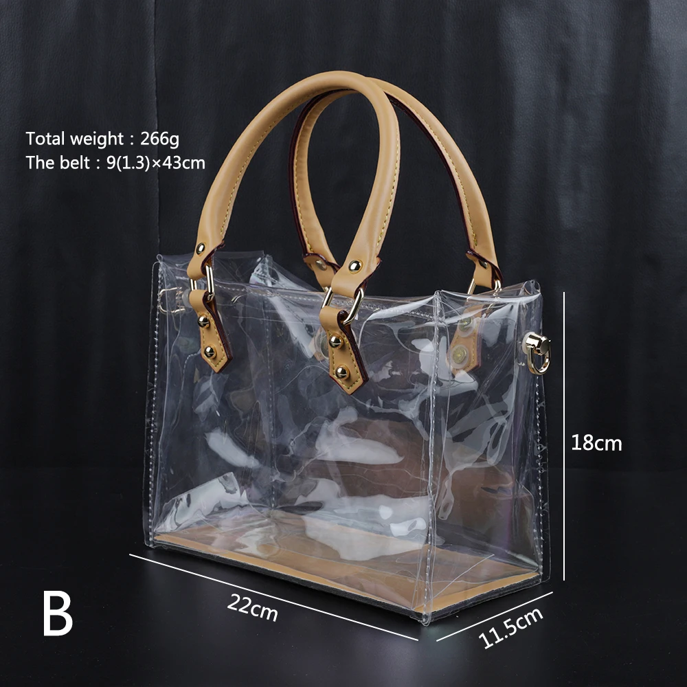 Delivery Scarf Fashion Leather Shoulder Strap Handmade PVC Bag Accessories  Set for Women DIY Handbag Shoulder Clear Tote Bag