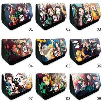 

Anime Demon Slayer: Kimetsu No Yaiba Large Capacity PU Leather Pencil Case Pencil Bag Wallet Storage Bag