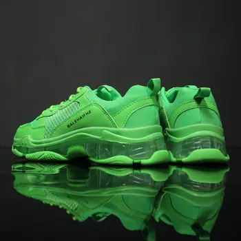 

Men Dad Sneakers Casual Shoes Air Mesh Chunky Sneaker Outdoor Walking Shoes Tenis Basket Zapatillas Hombre Green Yellow Sneakers