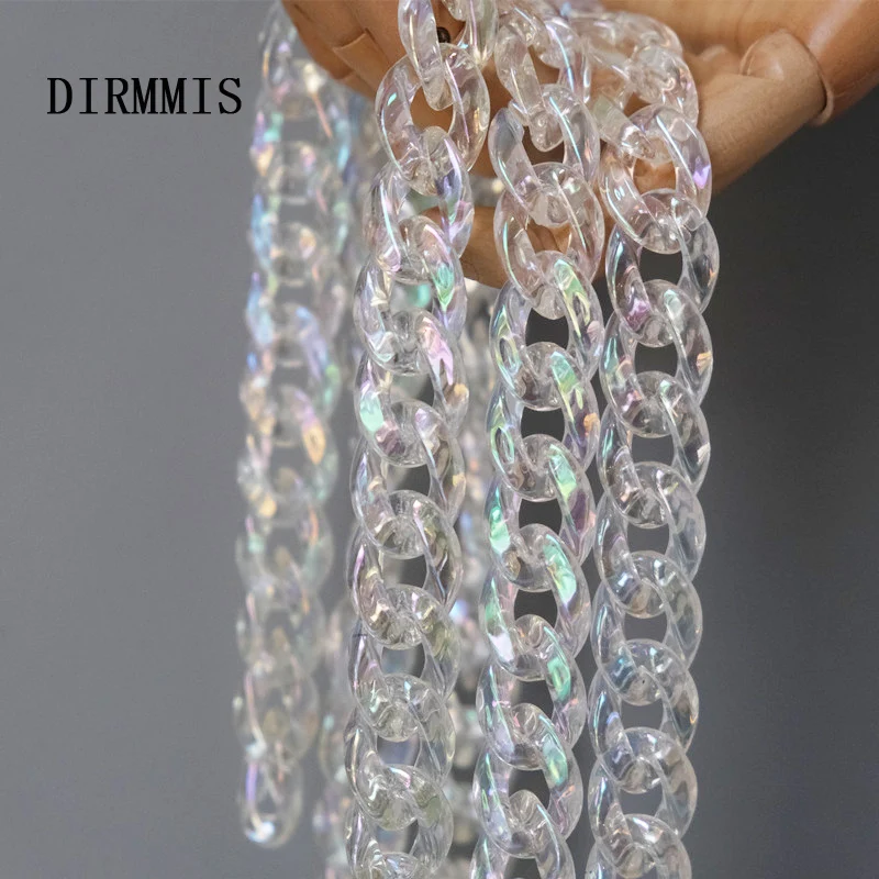 New Fashion Woman Handbag Accessory Parts Chain Light Transparent Acrylic Resin Chain Luxury Strap Women Shoulder Clutch Chain