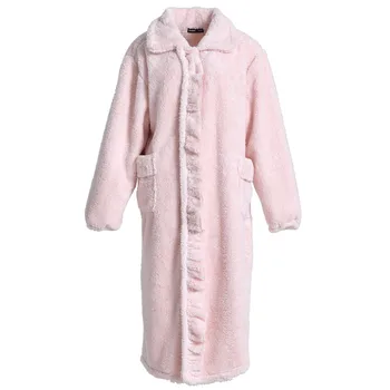 

Coral Fleece Nightdress long Nightgown Flannel Robe Gown Oversize 3XL Women Nightwear Winter Thicken Sleepwear Soft Homewear
