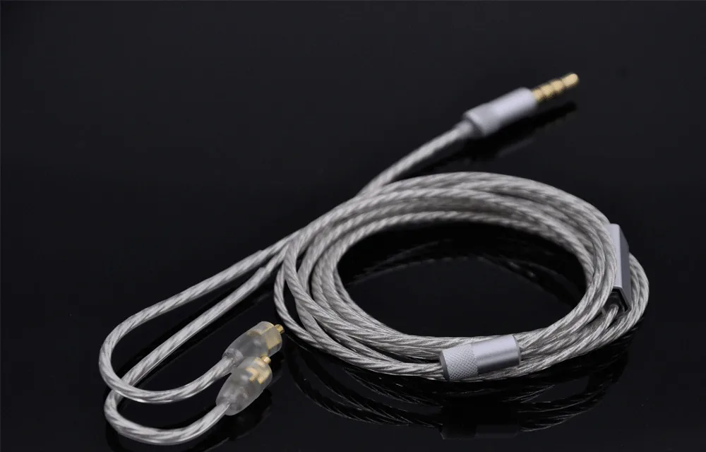 AK обновление посеребренные наушники кабель для Shure SE215 SE315 SE425 SE535 SE846, UE900 заменить провода MMCX разъем