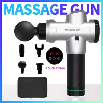

High Frequency Muscle Gun Massager Gun after Sport Muscle Pain Massage Machine 4Heads LCD touch screen Mode
