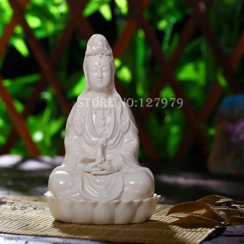 Белый фарфор Буддизм godness статуя Гуаньинь Будды буддизм Кван-Инь фигурная фигурка Будды маленького размера