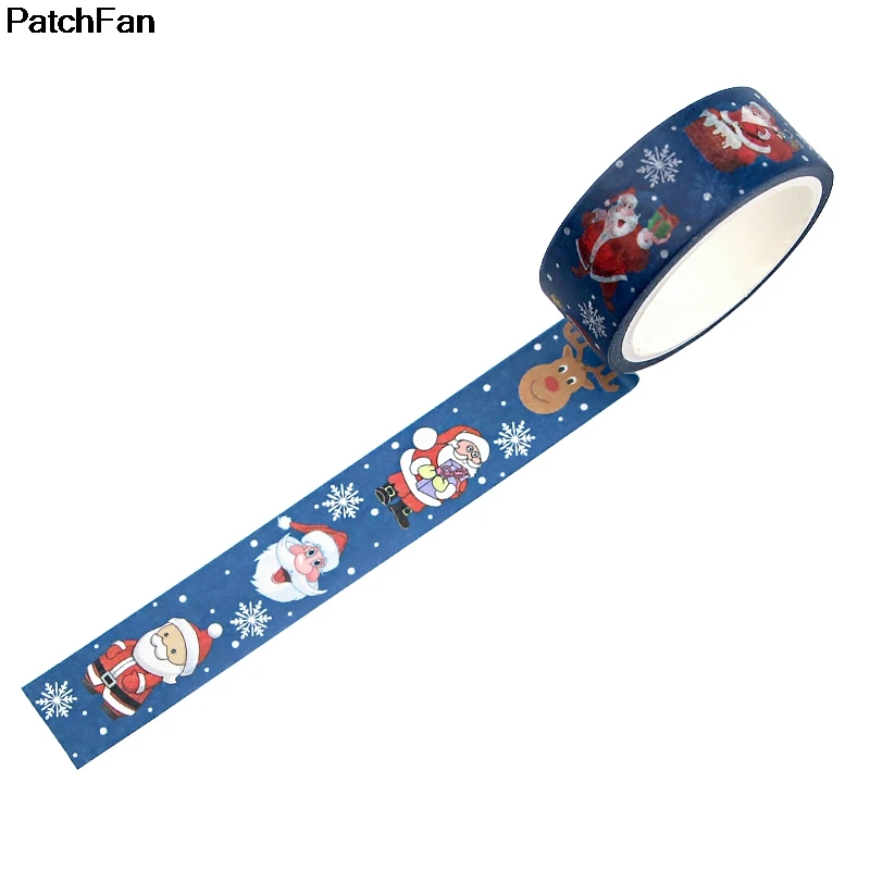 Patchfan Рождественский фестиваль украшения 90s DIY Скрапбукинг дети клей васи маскирующая Лента Печатный узор стикер A2595