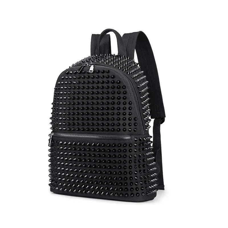 

Fashion Mini Female Backpacks New Women Rivet Black Soft Washed Leather Bag Schoolbags Girls Punk Bags Travel Zipper Backpack
